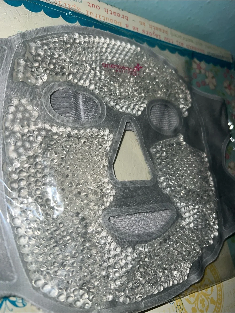 Silver Cooling Gel Facial Mask with Crystal Beads - Women
